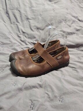 Keen Sienna Mary Jane Slip-On Flats Brown Leather Womens 8 Boho Academia Comfort